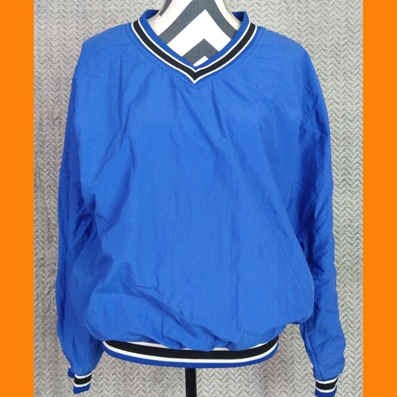 Royal blue pullover sports jacket windbreaker - Picture 1 of 4